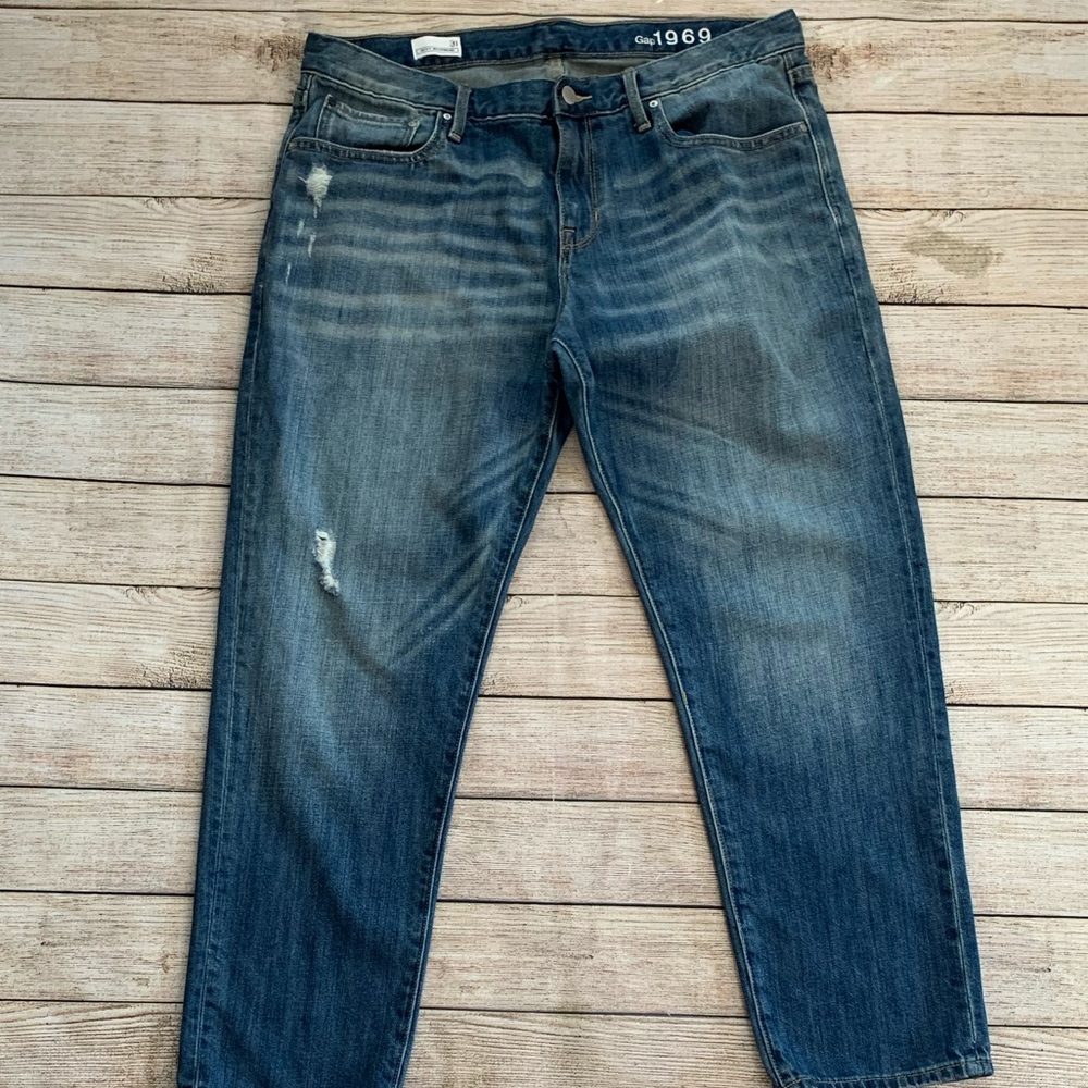 GAP Sexy Boyfriend Distressed Jeans